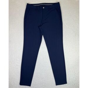 Primo Golf Pants Mens 34x34 Blue Slim Fit Microfiber Chino Stretch Casual